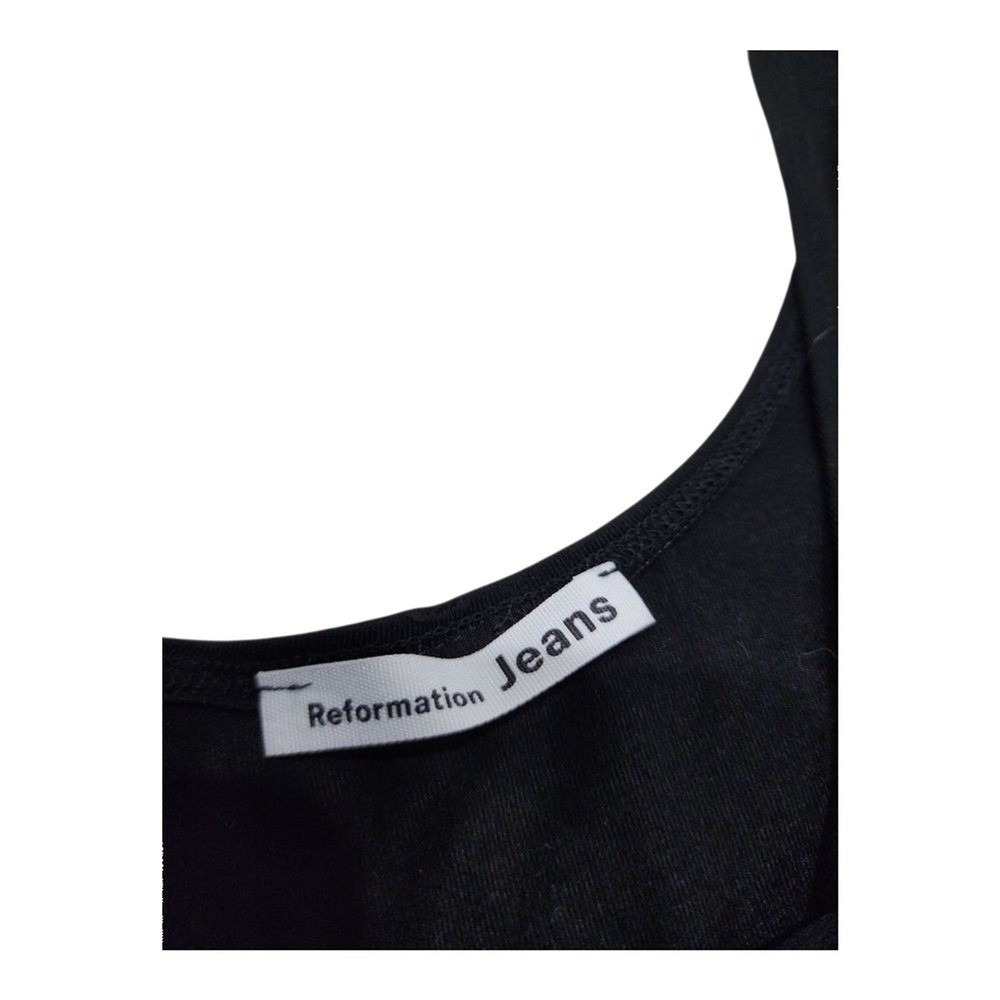 Reformation Jeans High Low Wrap Dress Womens Medium Black Sustainable Chic - Picture 2 of 10